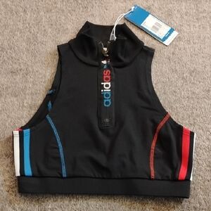 Adidas Half Zip Crop Top NWT